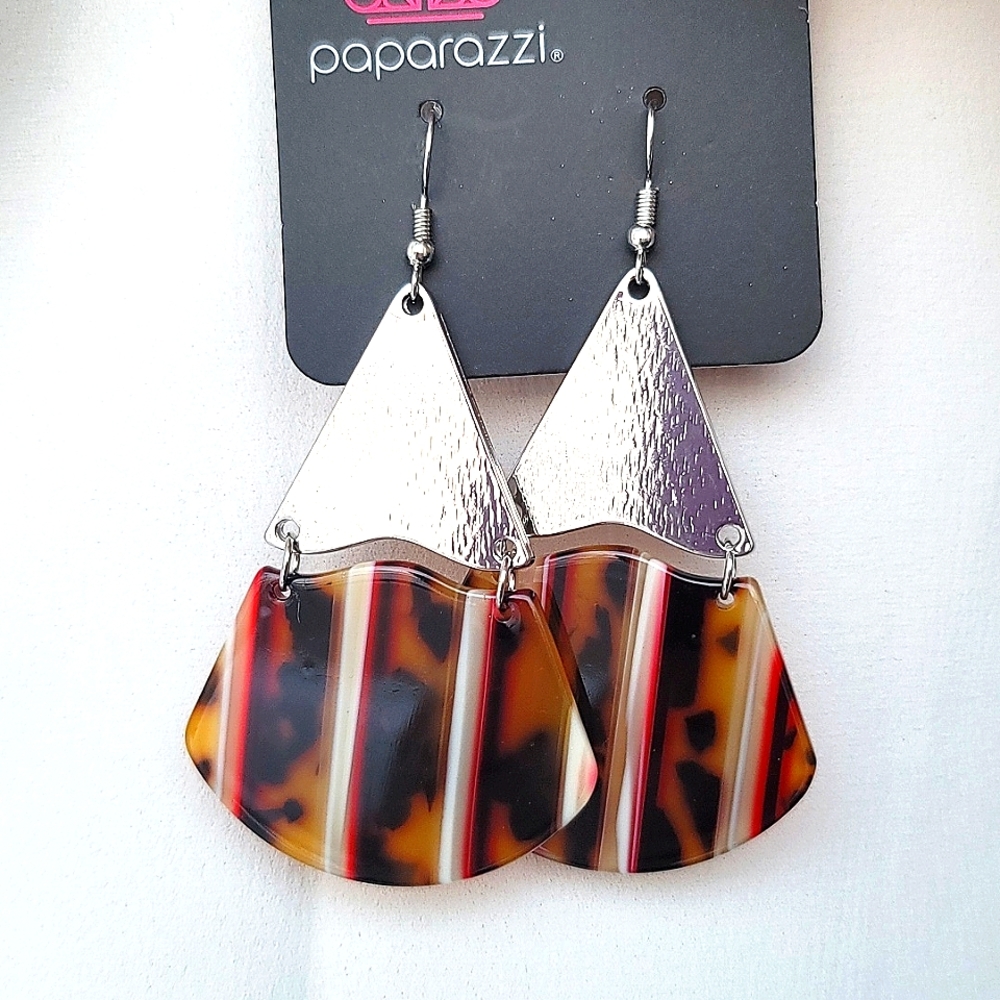 3/$12 Silver Tortoise Shell Earrings